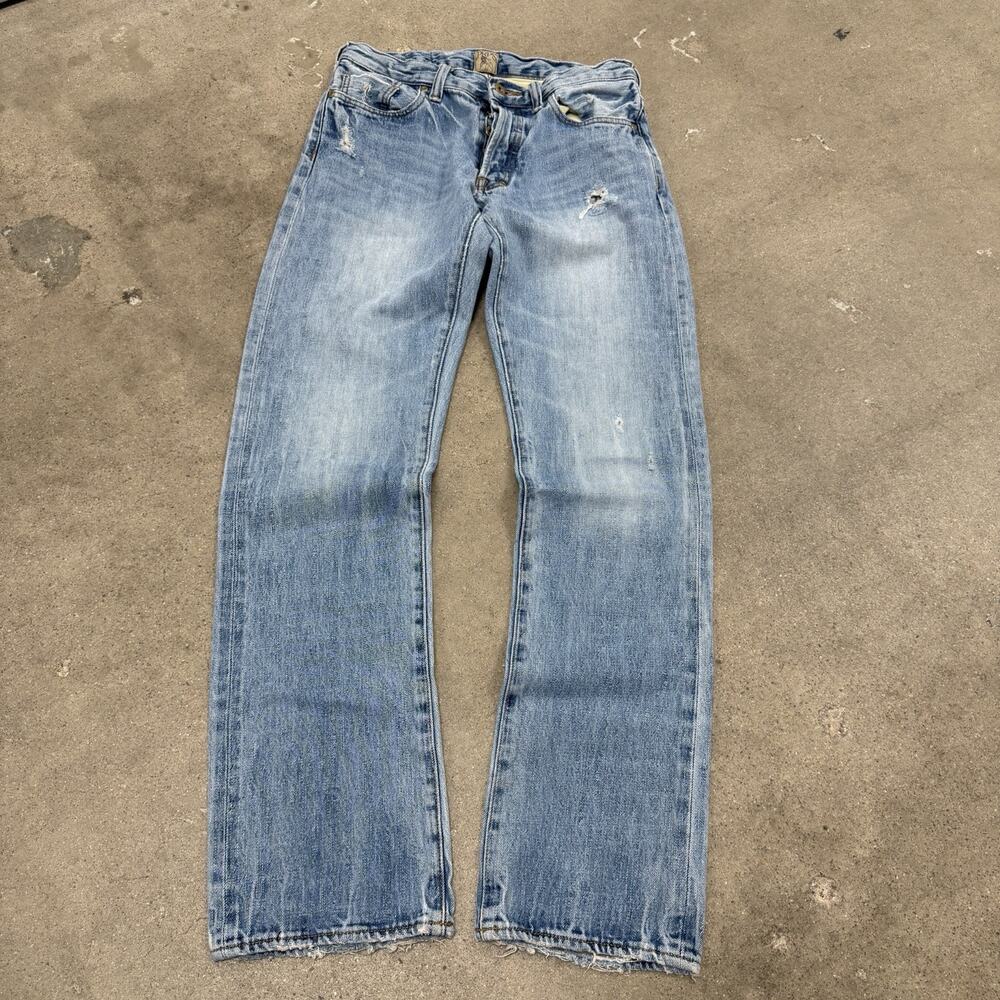 PRPS Demon Fit Redline Selvedge Straight Button Fly Camo Lined Denim Size 30x33